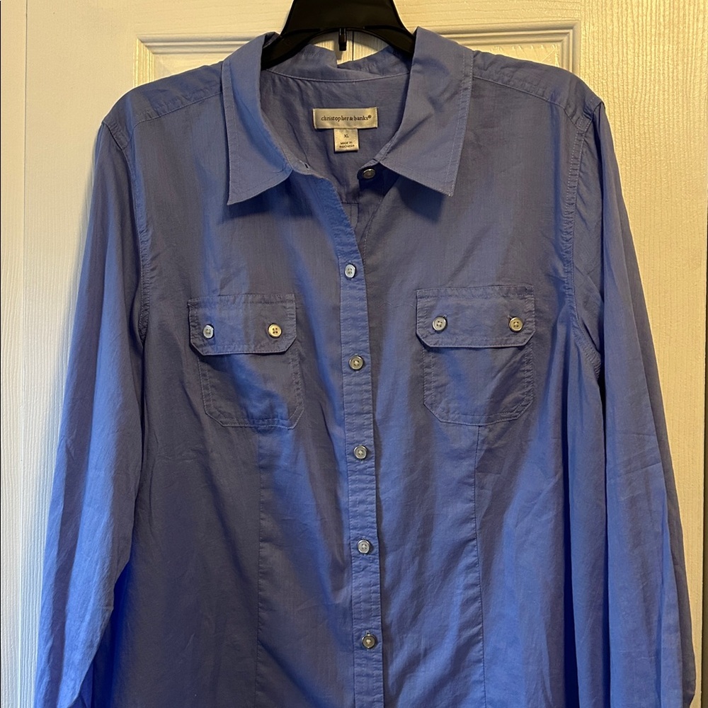 Christopher & banks  Light Blue Casual Shirt